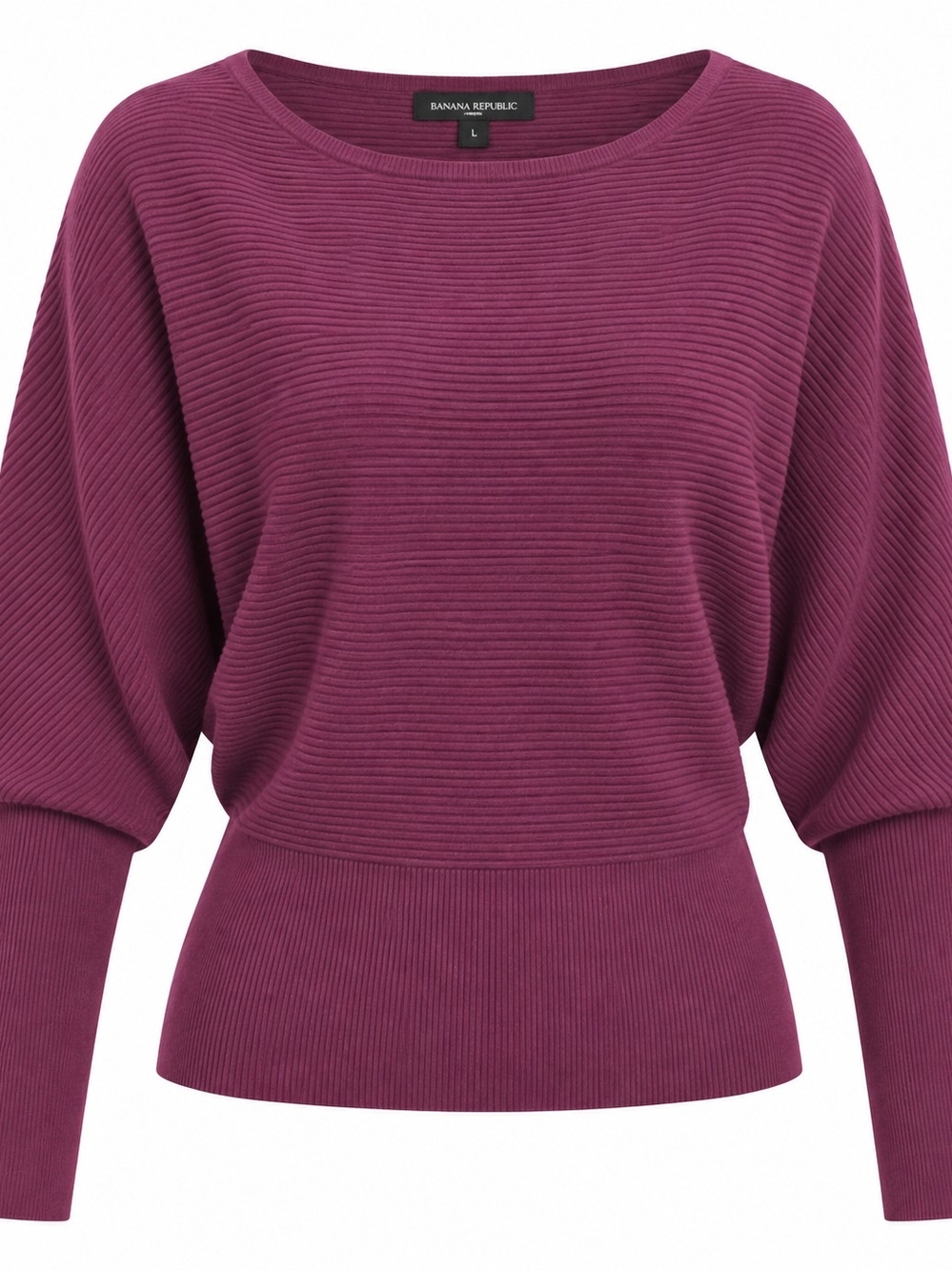 BANANA REPUBLIC | Plum Burgundy Asymmetrical Batwing Dolman Sweater | L
